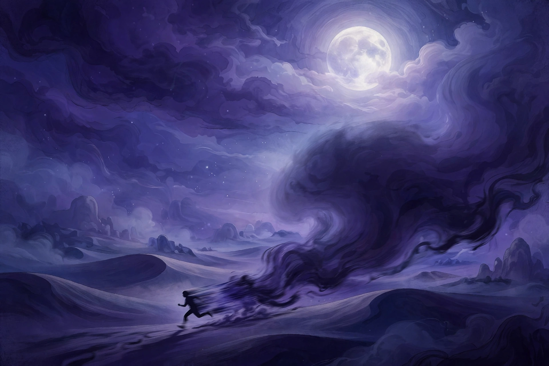 Being chased in a dream illustration