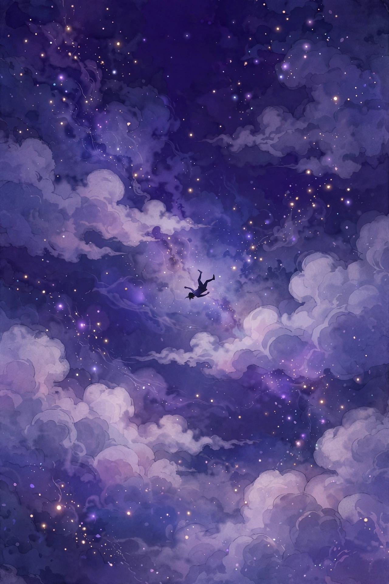 Falling in dreams illustration