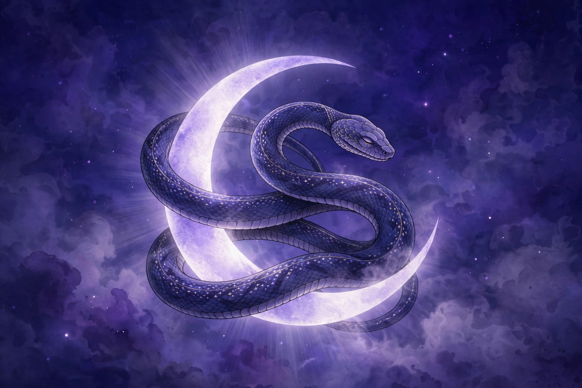 Dreaming about snakes illustration
