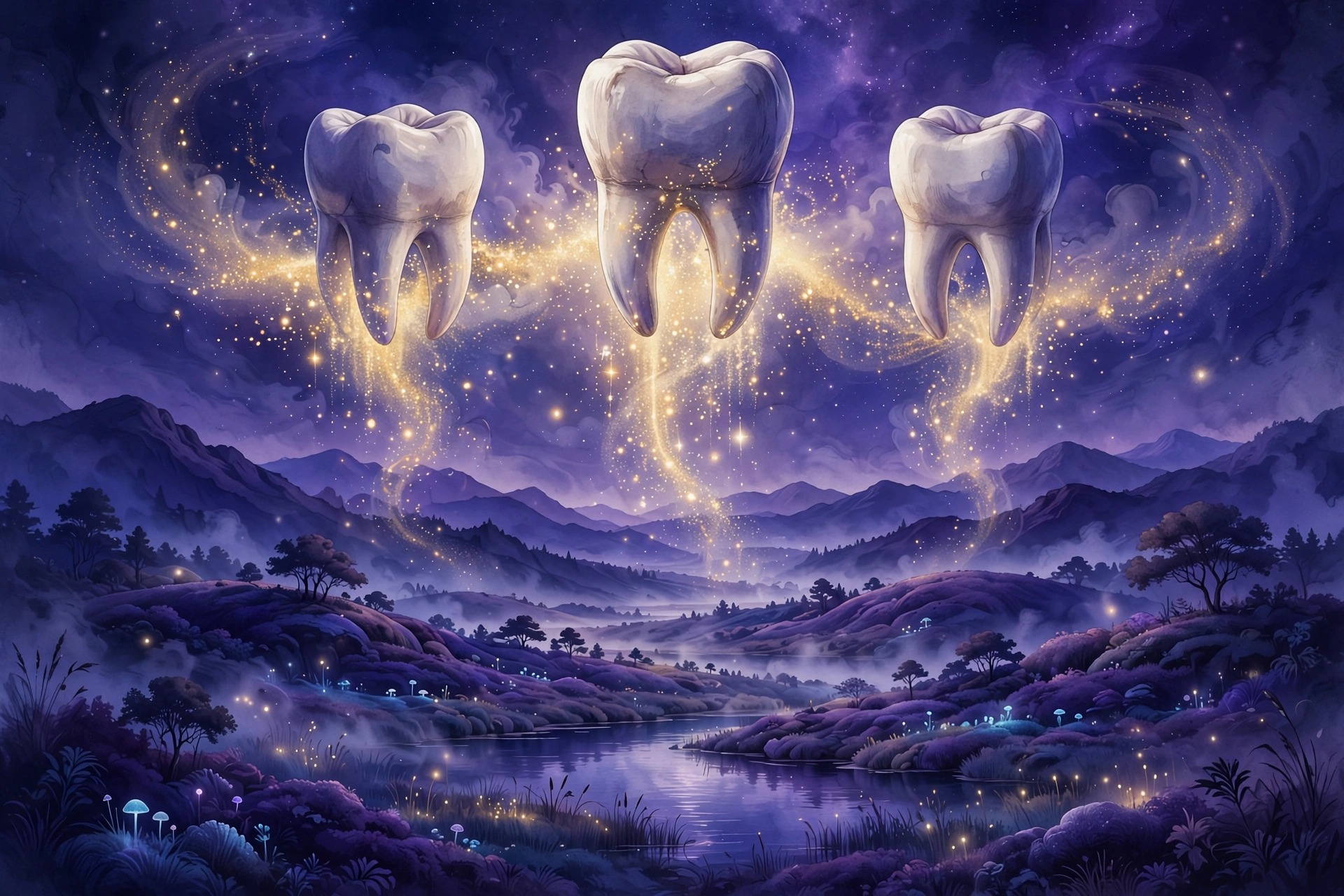Teeth falling out dream illustration