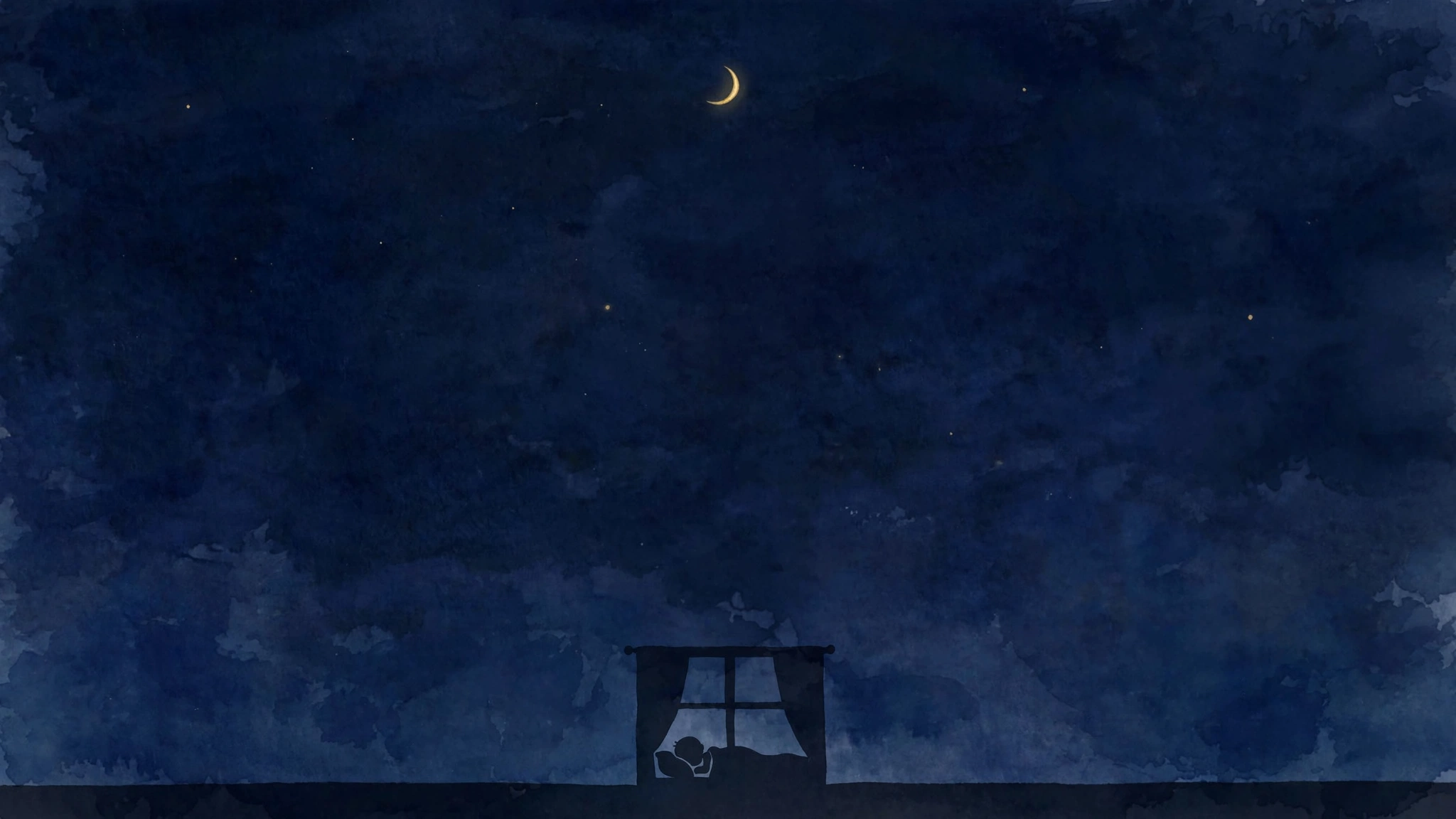 Child sleeping peacefully under a crescent moon, featured image for a parent's guide to children's dreams