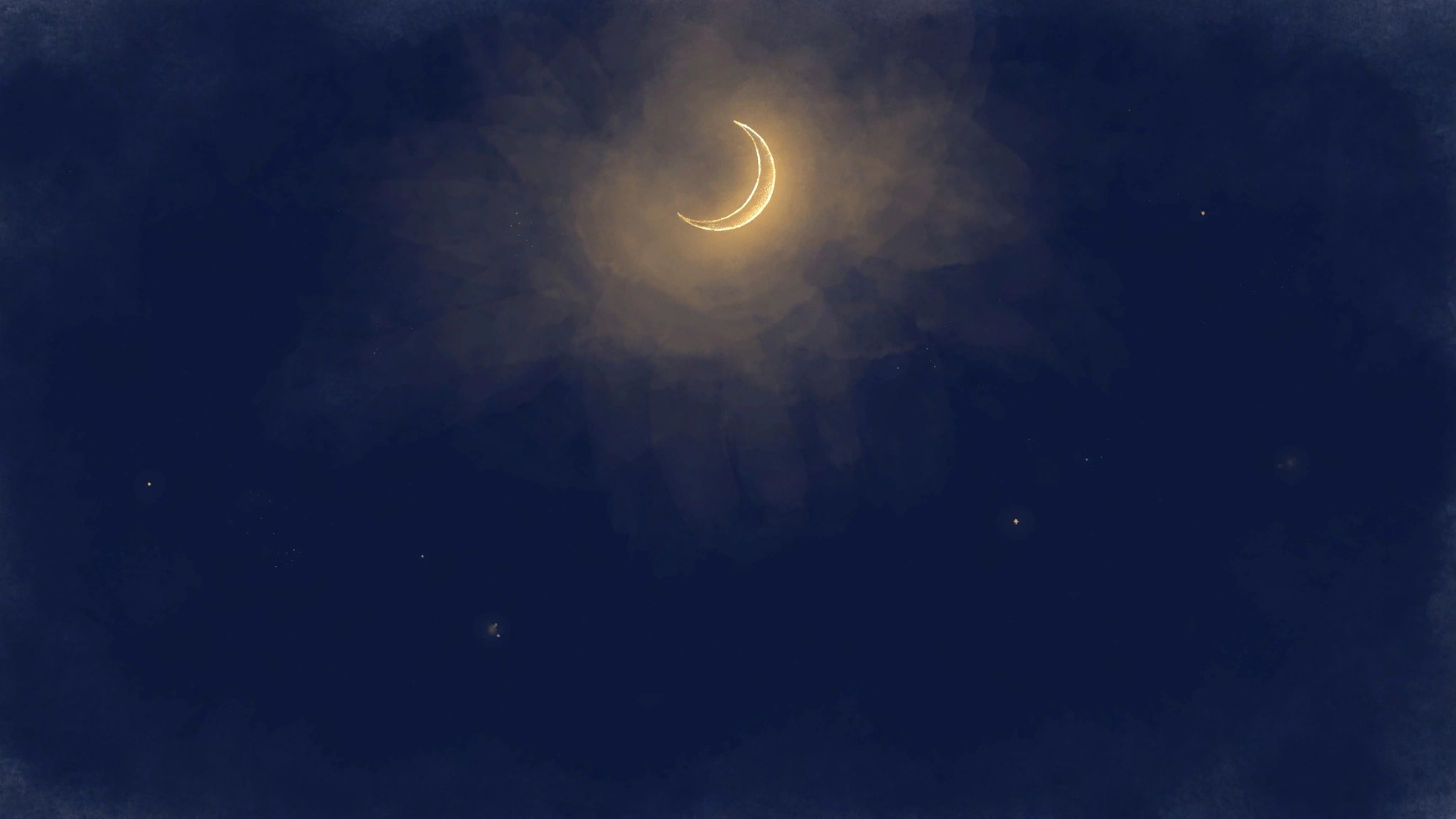 Crescent moon glowing softly in the night sky, featured image for pregnancy dreams meaning