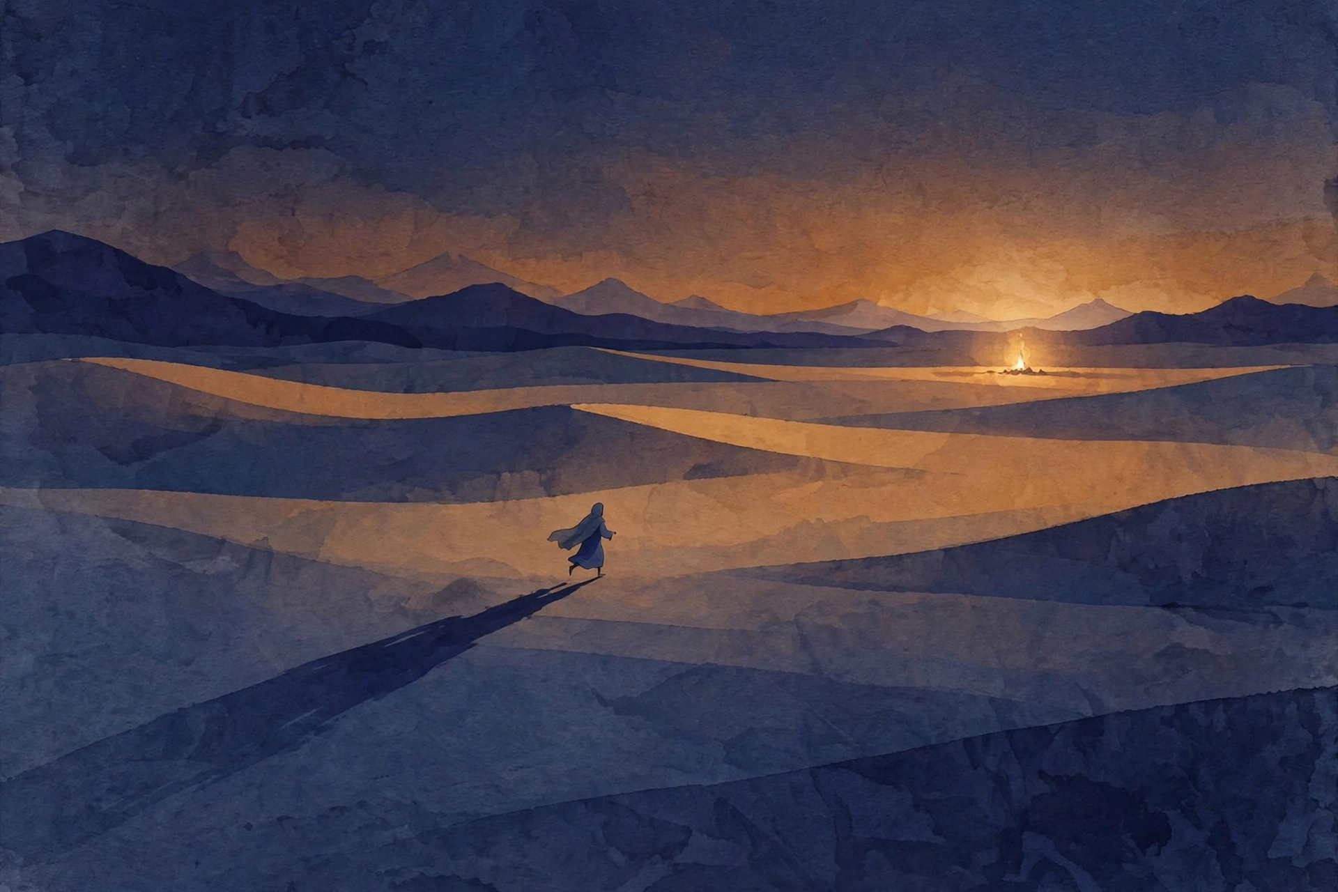 Biblical meaning of being chased in a dream: ancient path at night under watchful stars