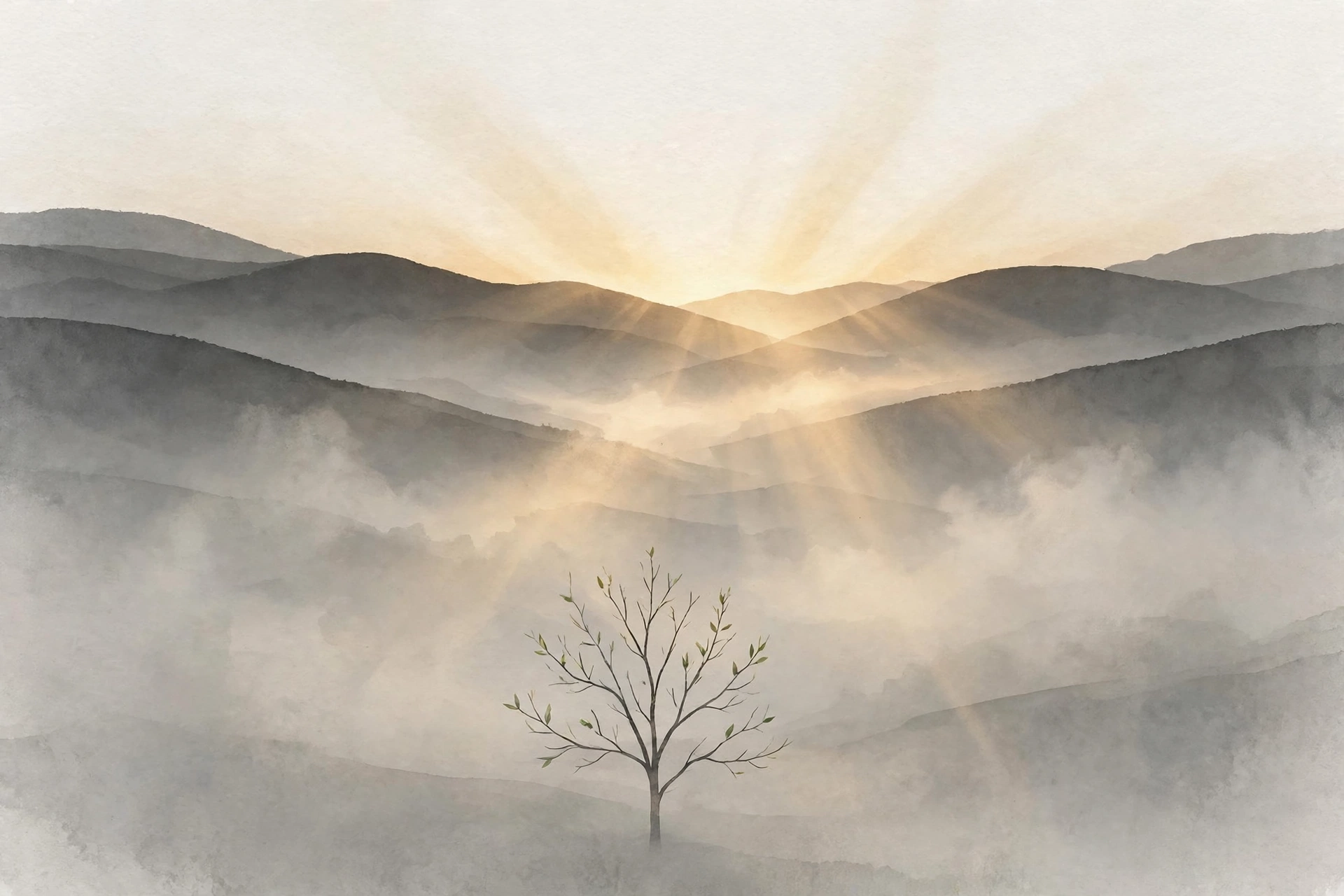 Biblical meaning of dreaming about death: dawn breaking over a quiet valley